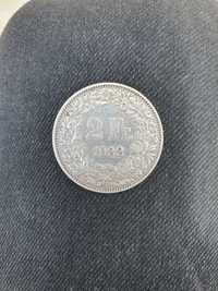 Moneda argint Helvetia  2Fr. 1922