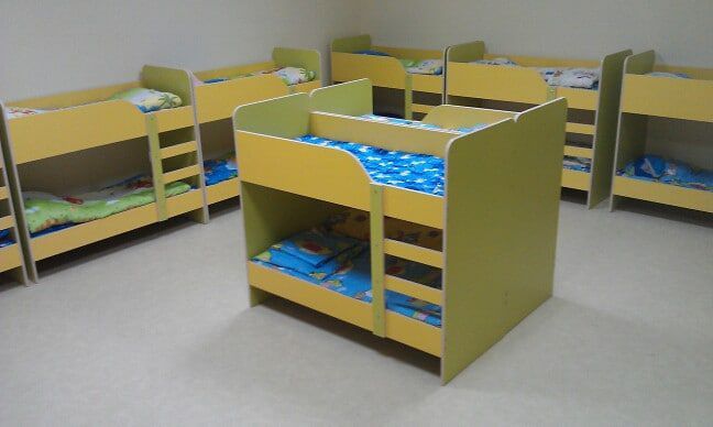 Двухъярусная кровать для детского сада. 2 этажли зинали кроват