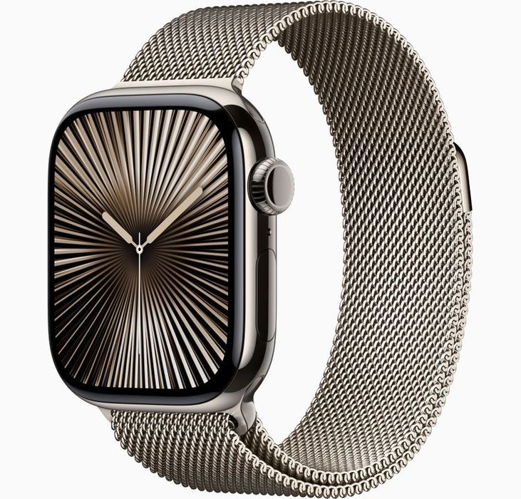 Apple Watch 10 46mm Natural Titanium Case Natural Milanese Loop USA
