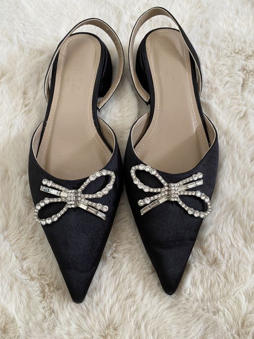 Balerini eleganti din satin,BENAZA, marimea 39