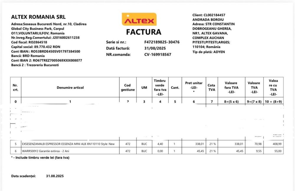 Espressor Essenza Mini Nespresso