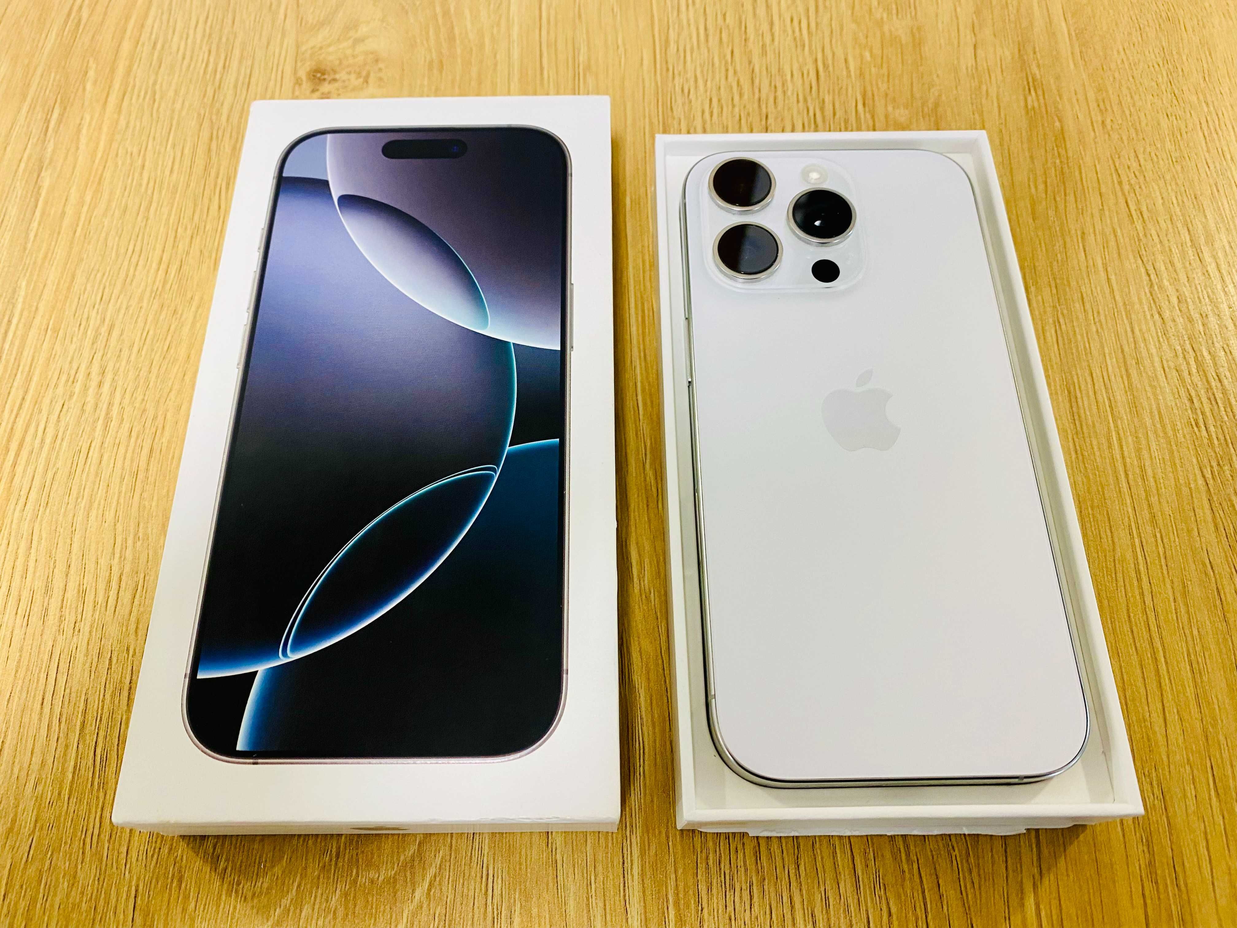 НОВ !!! Apple iPhone 16 Pro, 128GB, 5G, White Titanium, 100%