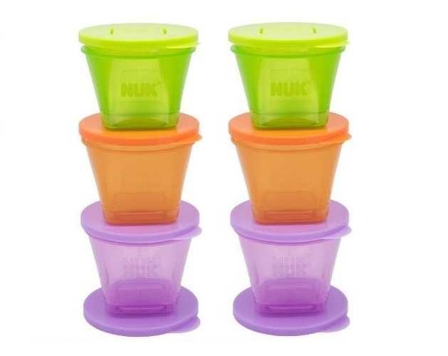 Set 6 caserole NUK Food Pots pentru mâncare copii, multicolor