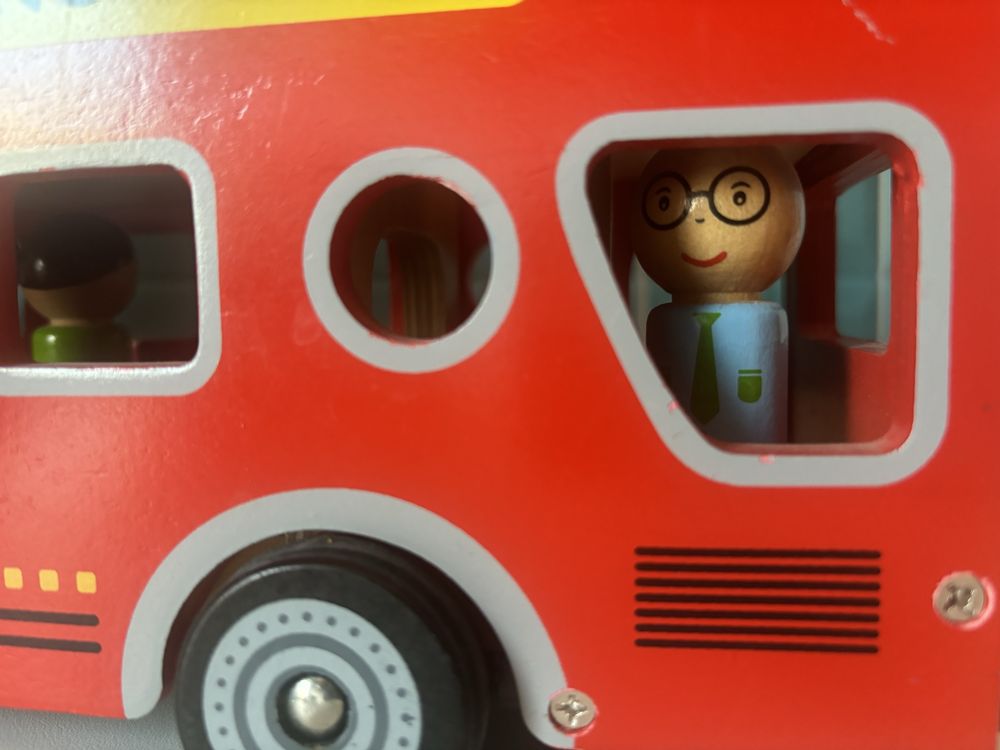 Jucarie lemn, autobuz, pentru copii 18 luni +