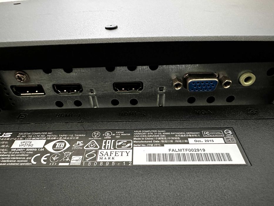 Monitor LED ASUS VP278Q 27'' 60hz, 1ms, Full HD, HDMI, DP, VGA, Boxe