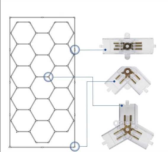 Led Hexagonal Iluminat Garaj Detailing / Service