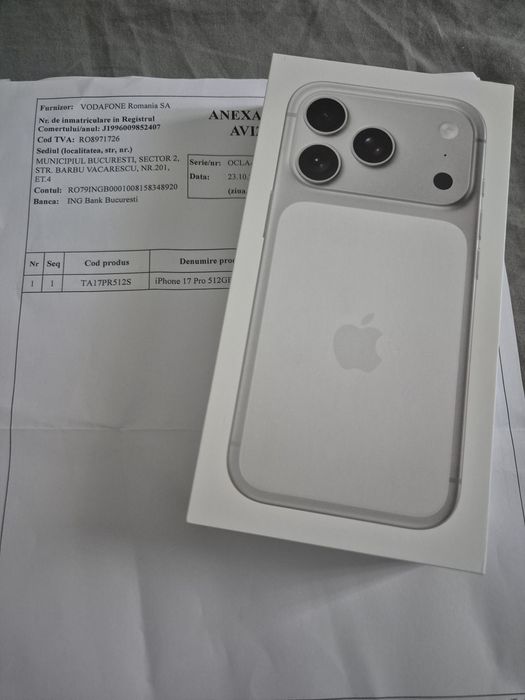 Iphone 17 Pro 256gb - Sigilat - Liber de rețea -SILVER -Acte achizitie