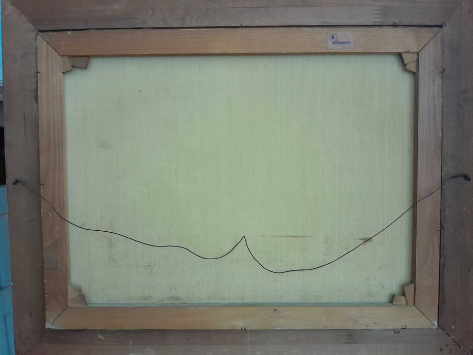 Tablou vechi, pictură flamandă, marină, U/P - 100cm x 80cm, ramă epocă