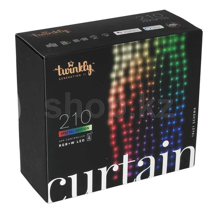 Гирлянда Twinkly Curtain 210 RGB+W LED  (ширина-1м, высота -2.1 м)