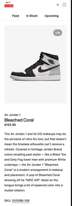 Nike Air Jordan 1 Retro High OG 43н. 27.5 см