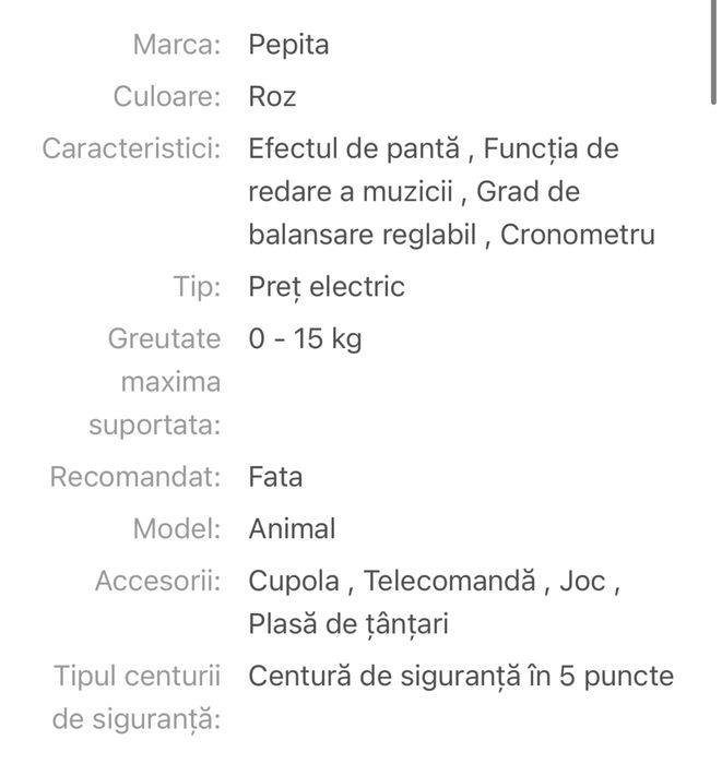 Balansoar electric cu telecomanda bluetooth priza / baterii