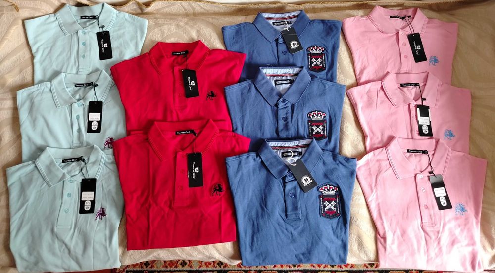 Поло /разм - М, L/ Новая футболка с воротником