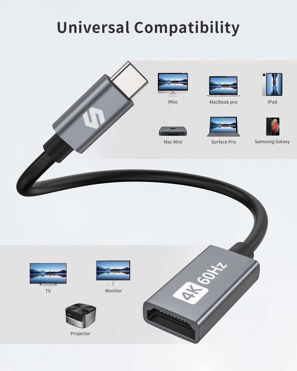 Adaptor USB C to HDMI 4K MacBook , Surface etc