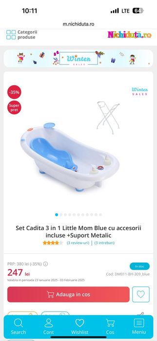 Cadita 3 in 1 stare foarte bună