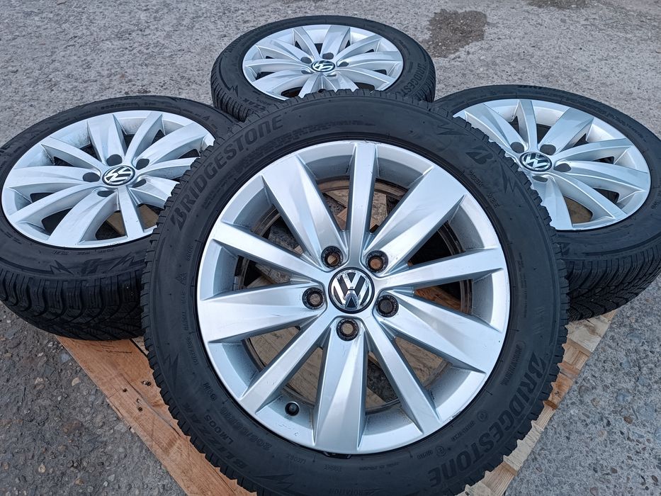 Лети джанти 16ки 5х112 VW + зимни гуми 205/55/16 Bridgestone