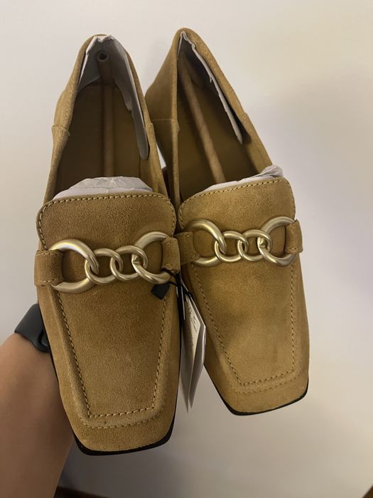 Mocasini Mango, piele naturala