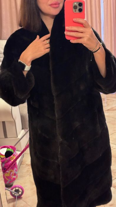 #98 Елегантно Палто от норка.Italy.Естествен косъм.S/M.