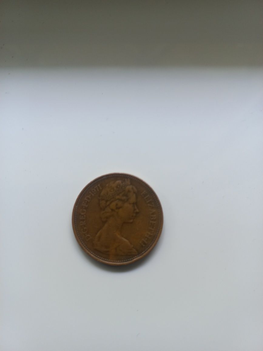 2 New pence moneda veche 1971