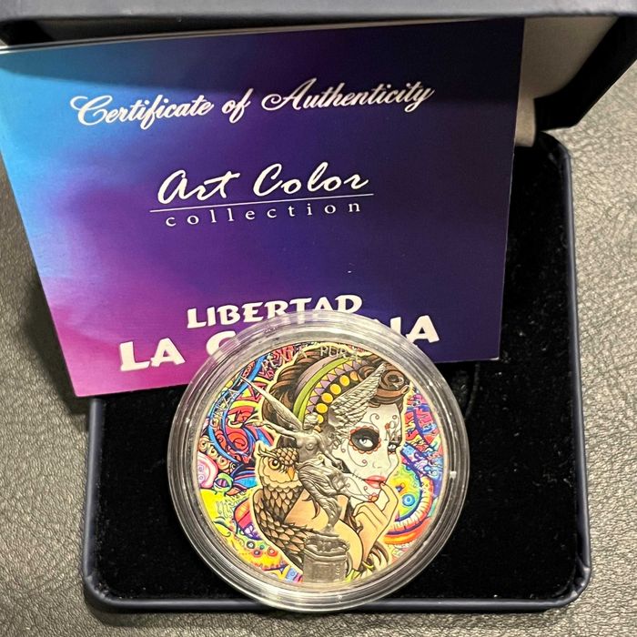 Monedă Argint Libertad 1 oz 2018, placată cu ruteniu, tiraj 500