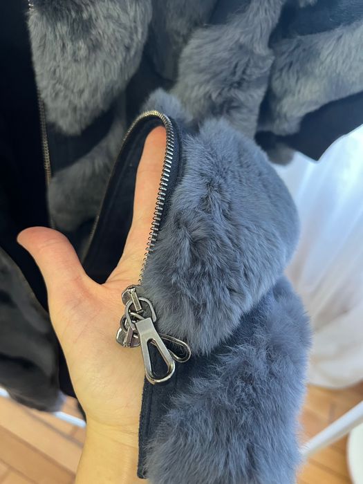 палто от естествен косъм и кожа