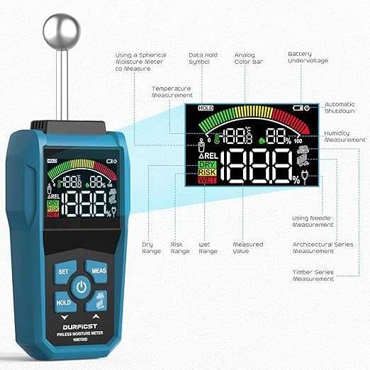 Umidometru DURFICST, cu si fara pini, ecran LCD color