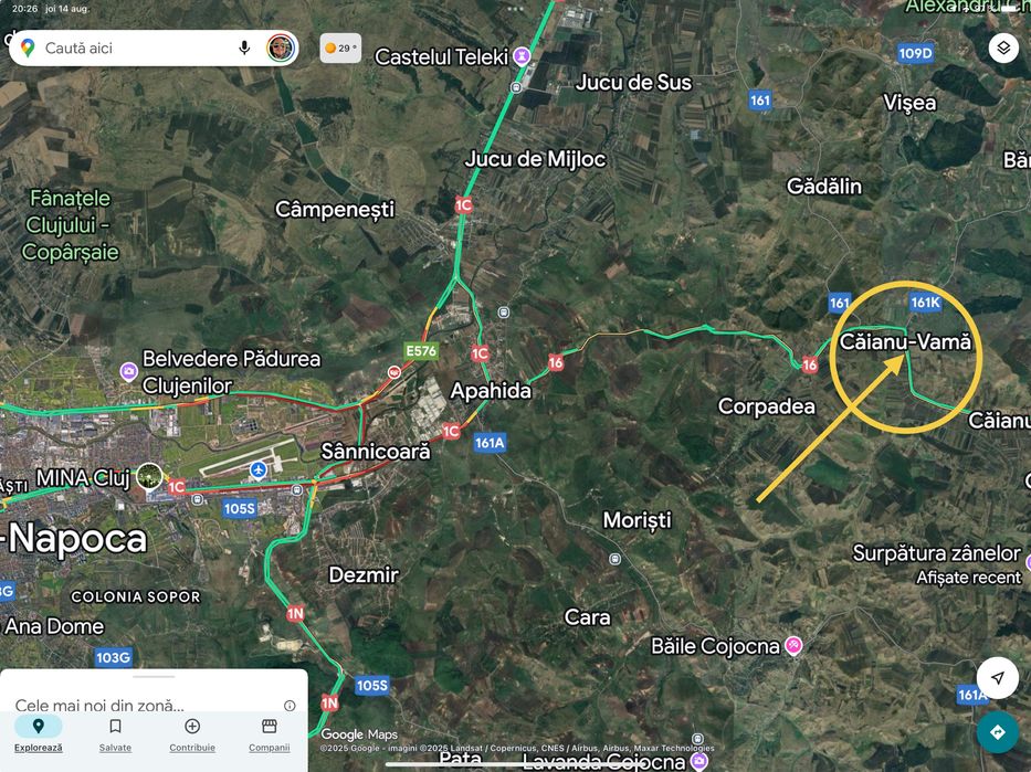 Teren cu front la sosea Barai Caianu, 3000 mp