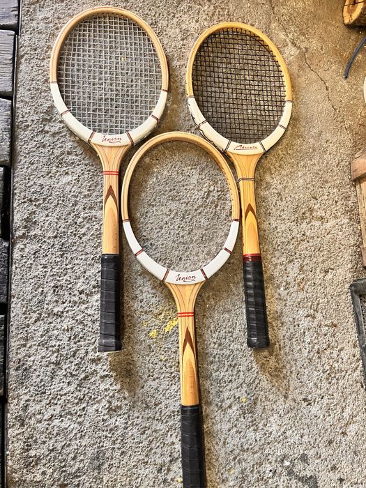 Ретро дървени тенис ракети – колекционерски модели Union / Aurora