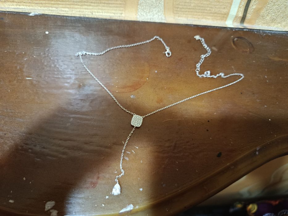 Серебряная цепочка с фианитом