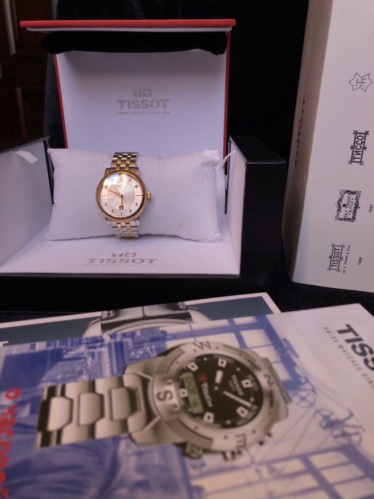 Швейцарские женские часы от TISSOT с бриллиантами. Оригинальные.