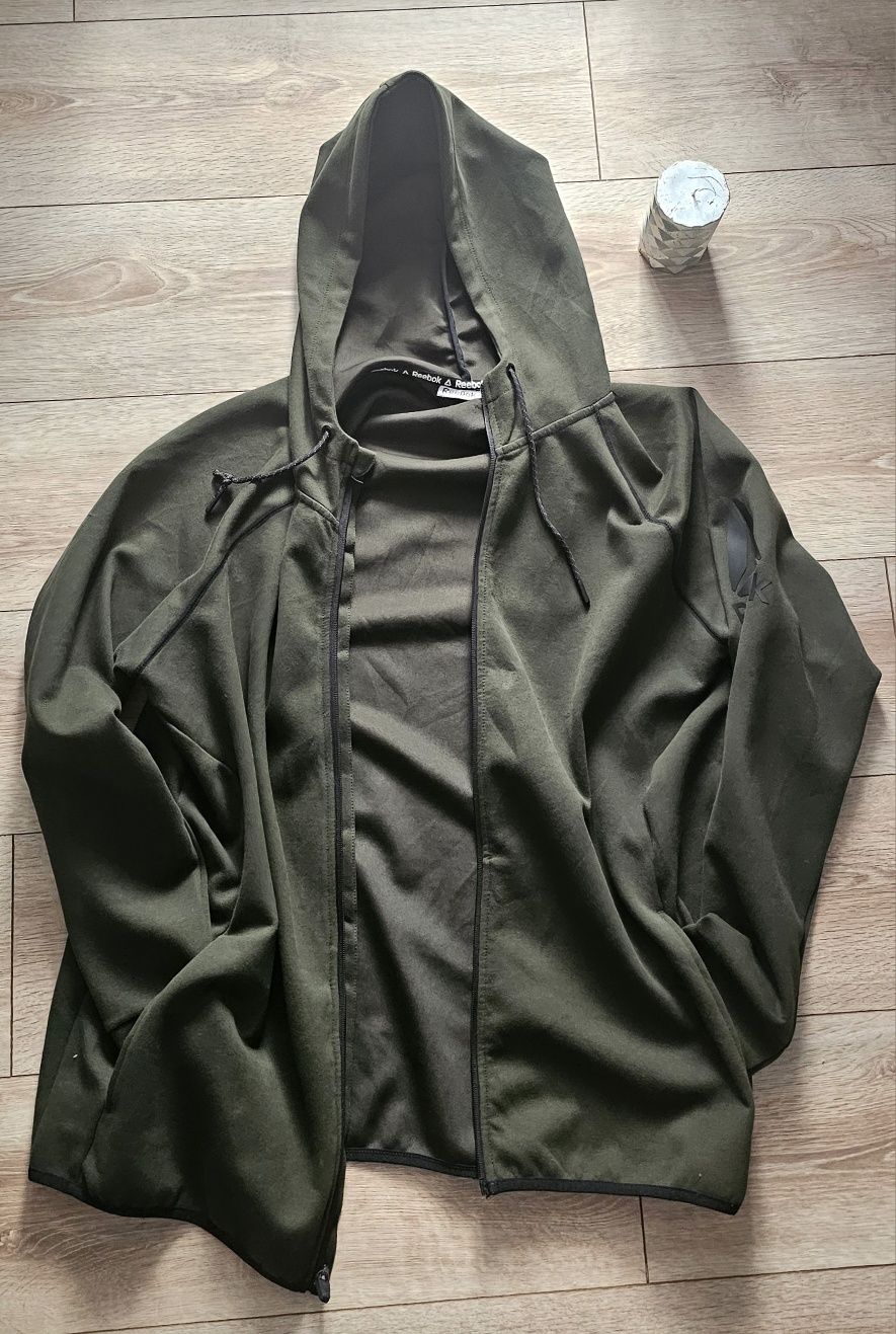 Jacheta softshell Reebok kaki, drumeții, pescuit, camping Mărimea XL