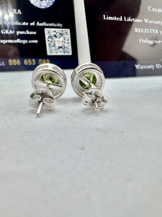 Сребърни обеци с мойсанит (Диамант) 1 карат