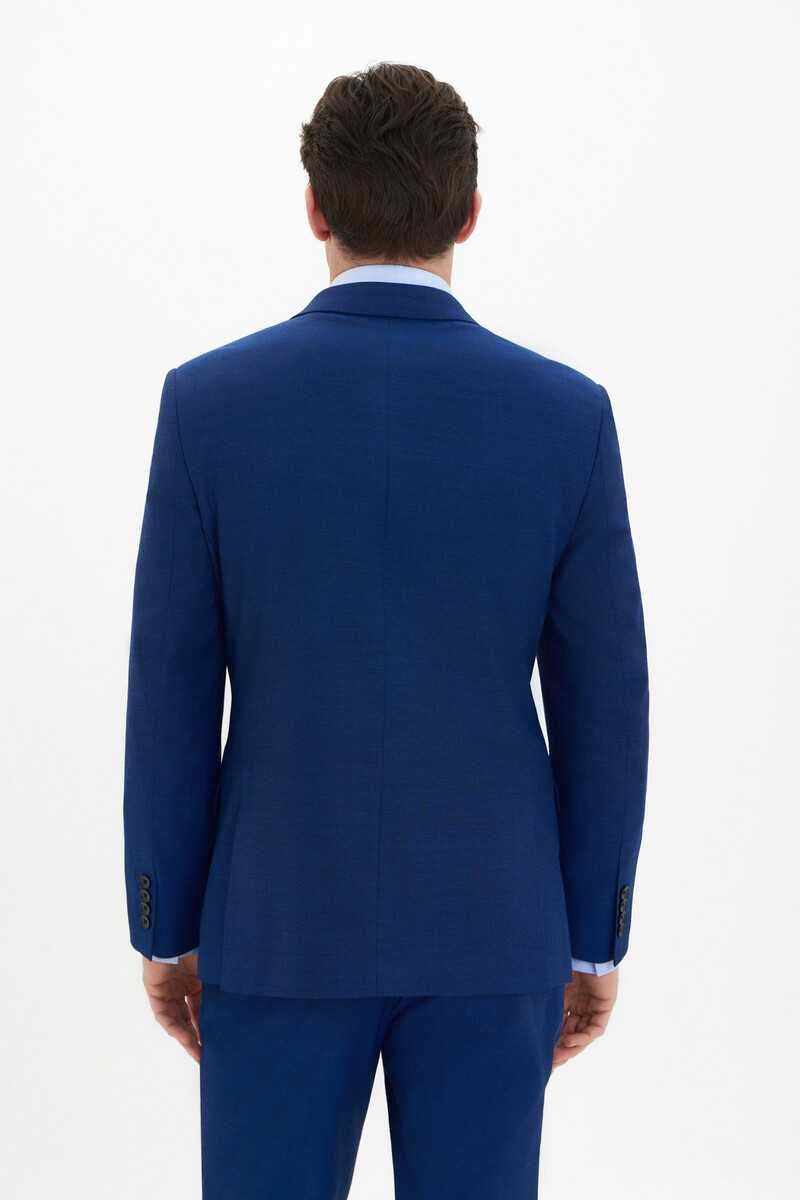 Sacou blazer slim 48 M premium Cortefiel lana extrafina albastru