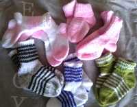 Плетени чорапки на пет куки, различни размери