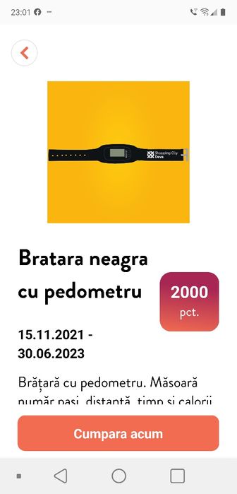 Bratara neagra cu pedometru, noua