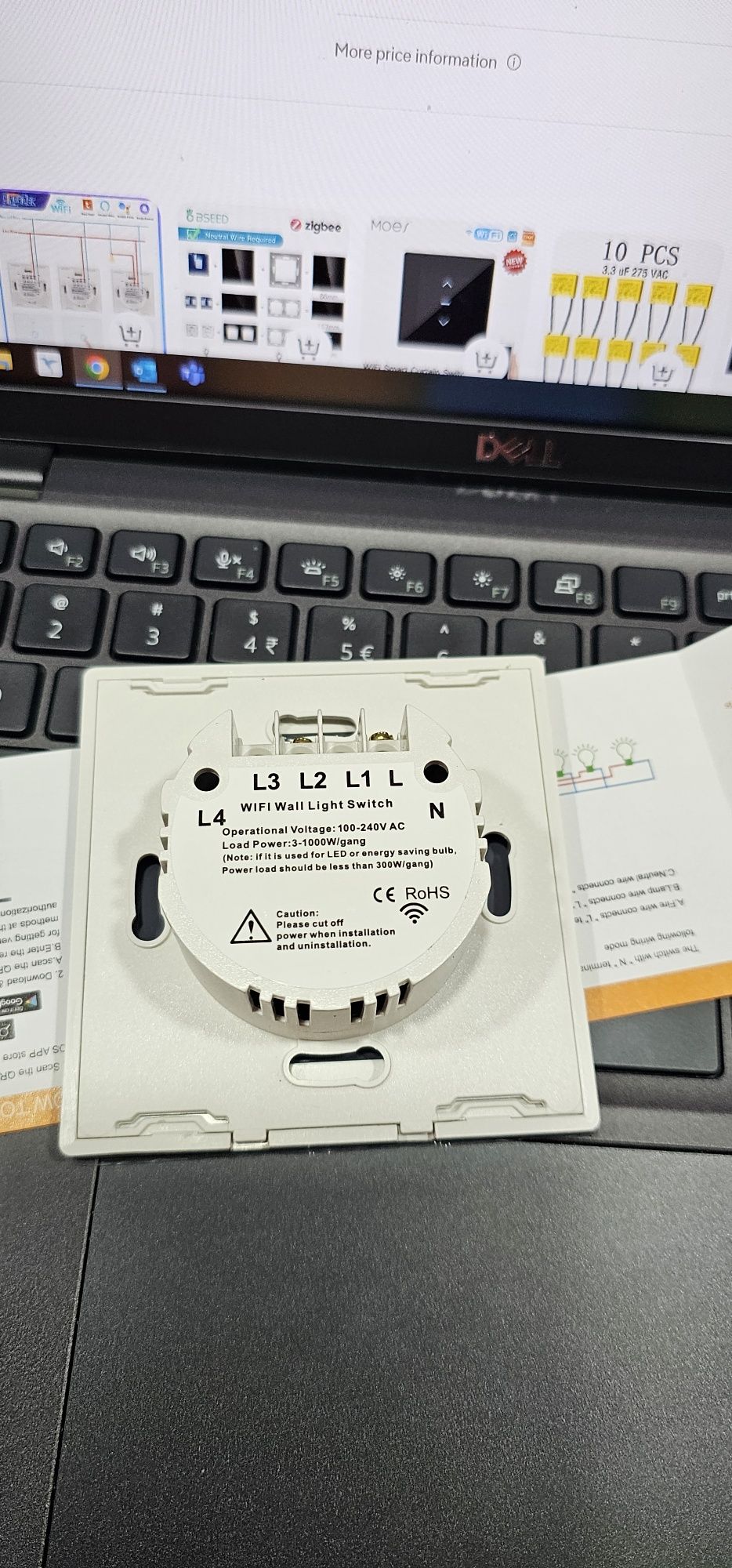 Intrerupator tactil inteligent cu wifi dublu