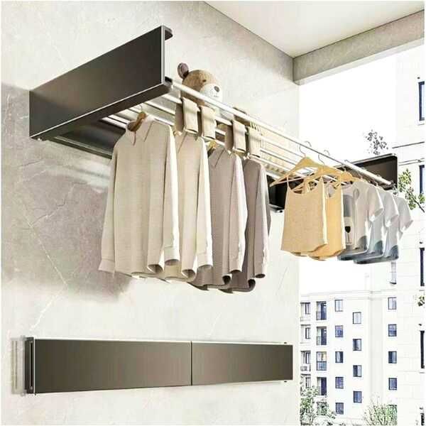 Миниатюрная складная вешалка-сушилка на стену 80х10см.