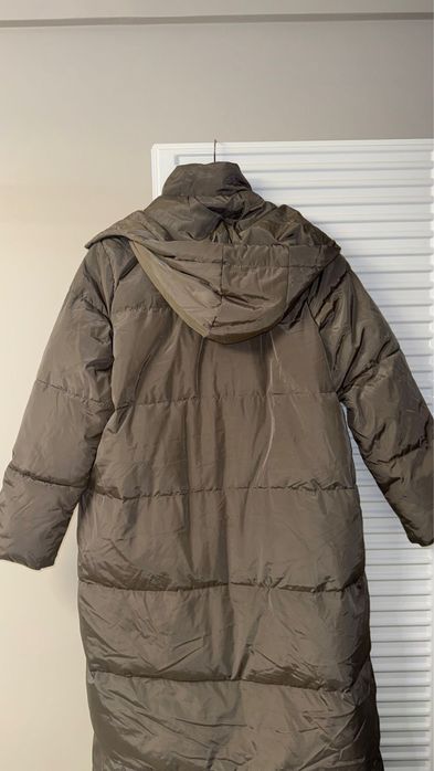 Zara hoded long jacket with duck feither