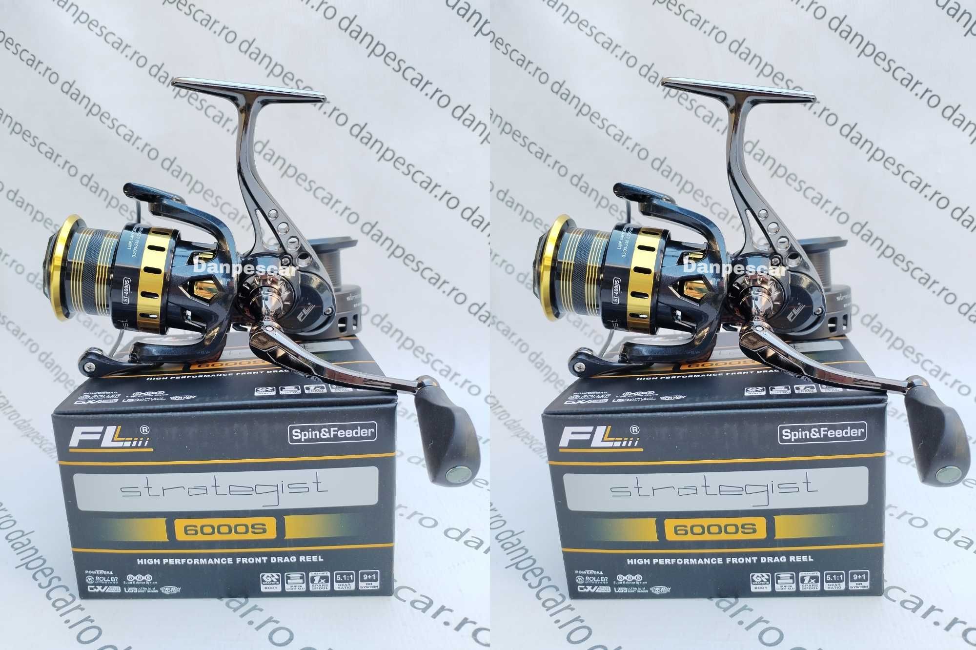 SET 2 Mulinete Feeder PRO FL Strategist RIVER ST 6000S Crap si Somn