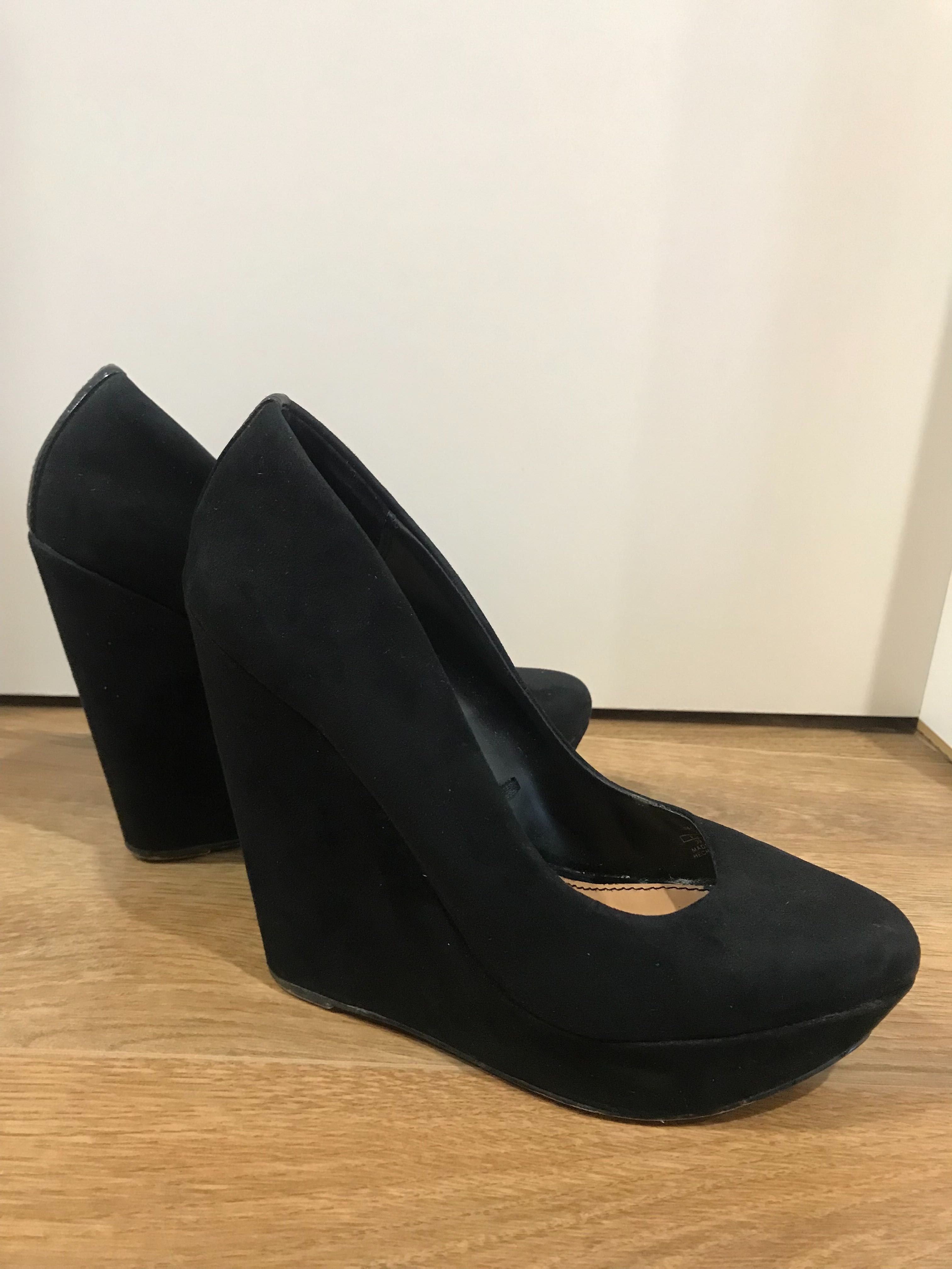 Pantofi cu toc negri, Stradivarius, marimea 39