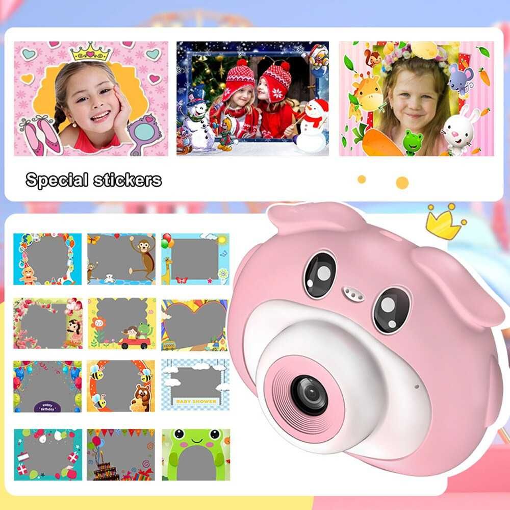 Детски фотоапарат STELS W320, Игри, HD Камера, Розов