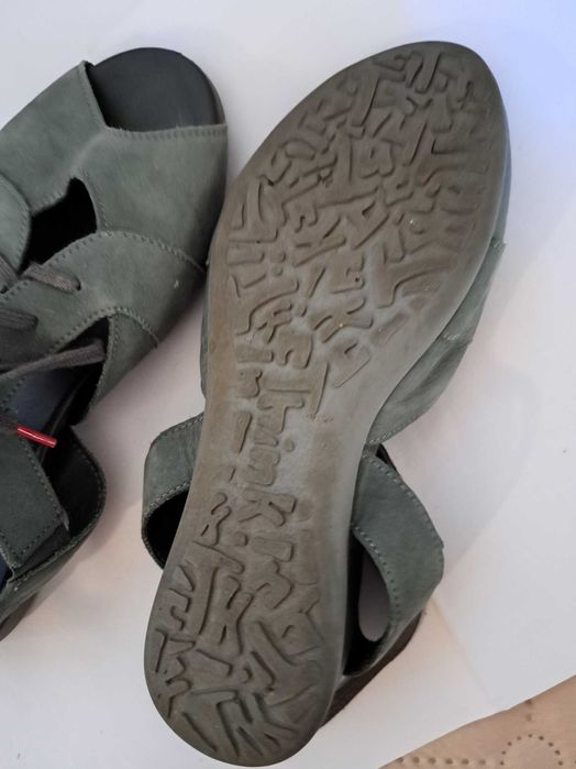 Сандали зелени Think  №38, естествен велур