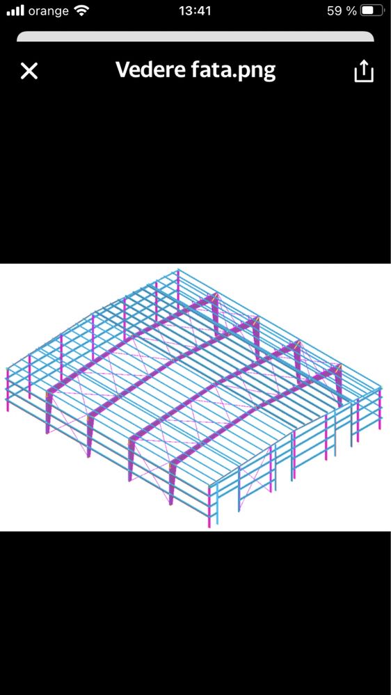 Structura metalica (hală)33,30 front fără stalpi intermediari !!!