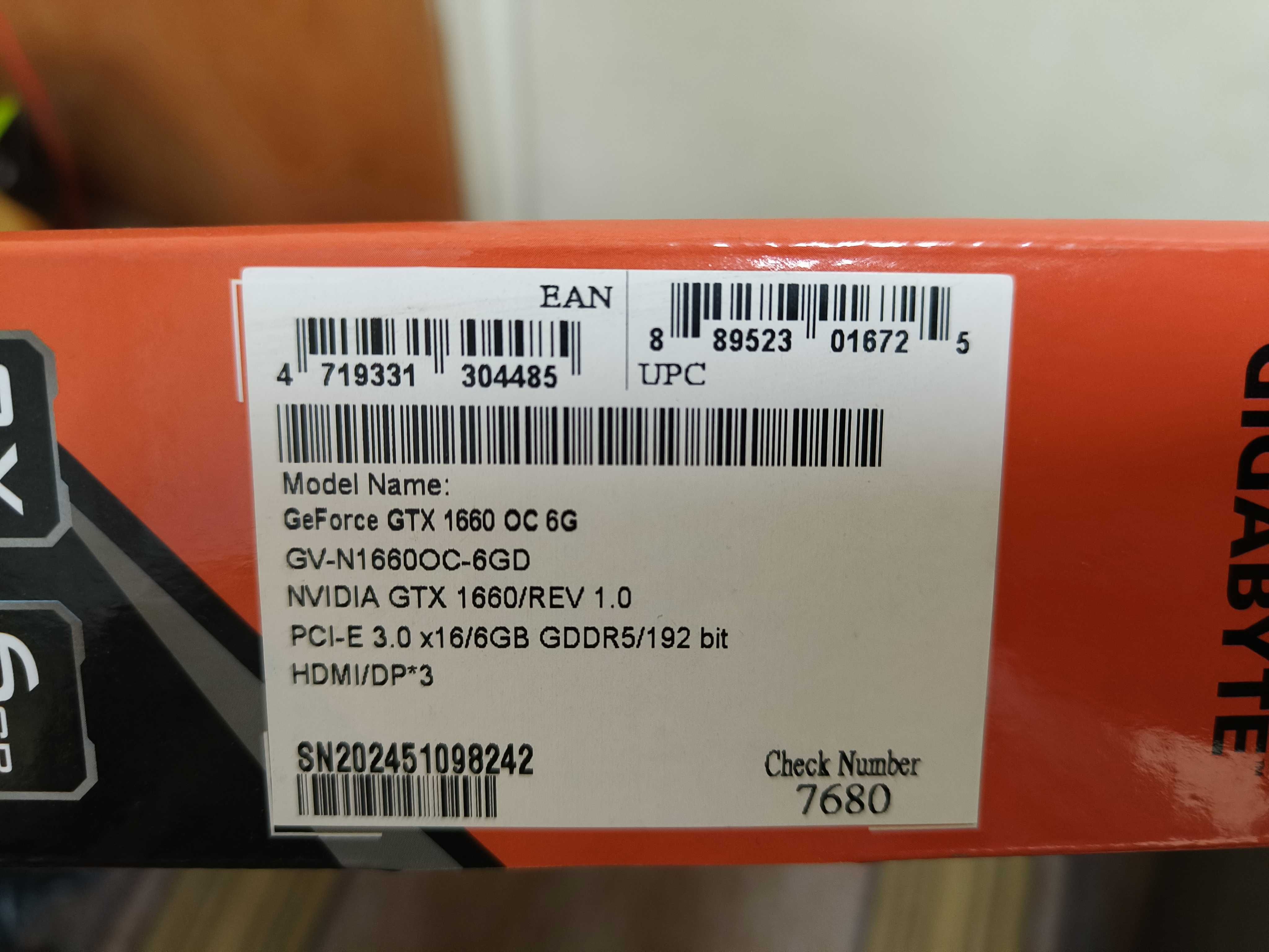 Видеокарта Gigabyte GTX 1660 OC 6GB GDDR5