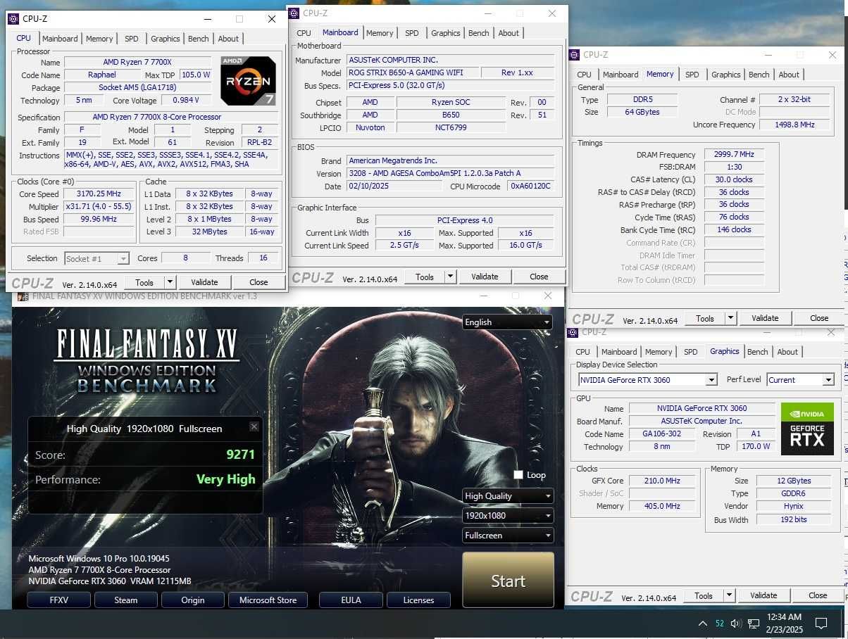 АМD Ryzen 7 7700X + ASUS Rog Strix B650-A Wi-Fi