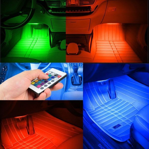 Banda Led RGB lumina ambientala auto multiple culori cu aplicatie 12
