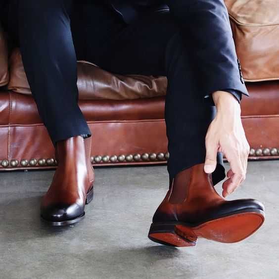 Ghete chelsea 42 42.5 lucrate manual Melvin & Hamilton piele naturala