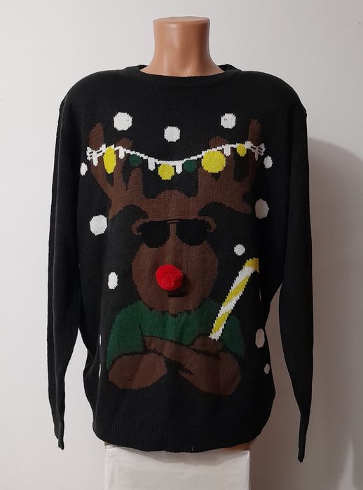 Pulover de Crăciun cu Rudolph, Nou, mărimea XL, Nr. 56 - 58 unisex