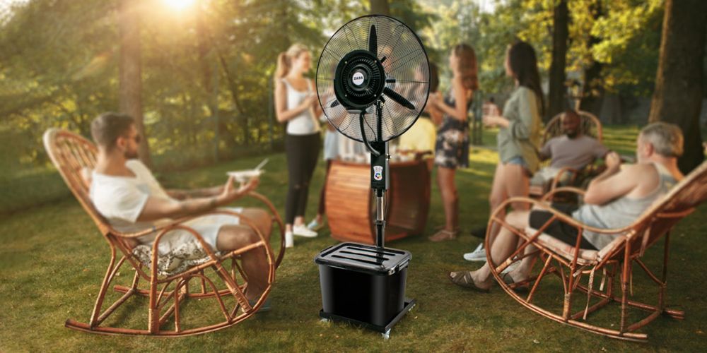 Nou Ventilator puternic exterior cu pulverizare