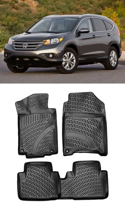 Гумени стелки RizLine съвместими с Honda CR-V 2011-2016