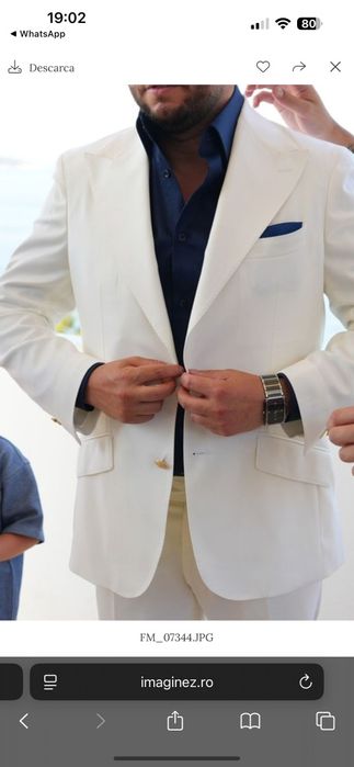 Costum de ginere Viggo culoare ivory